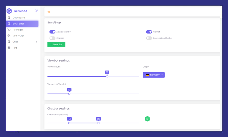 Geminos.io Twitch Viewer Bot